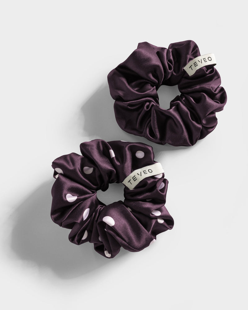 Contrastline Scrunchies (2er-Pack) "Polkadot - Merlot"