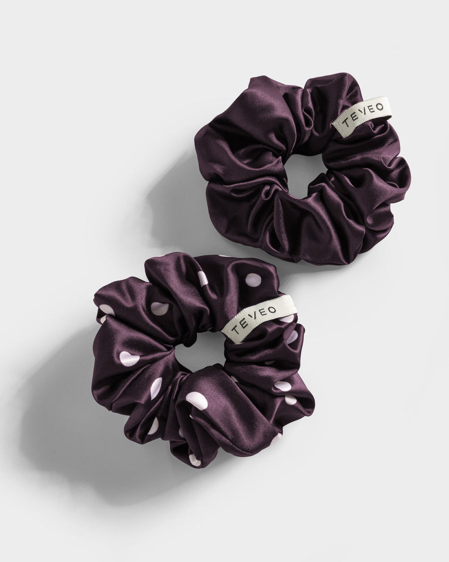 Contrastline Scrunchies (2er-Pack) "Polkadot - Merlot"