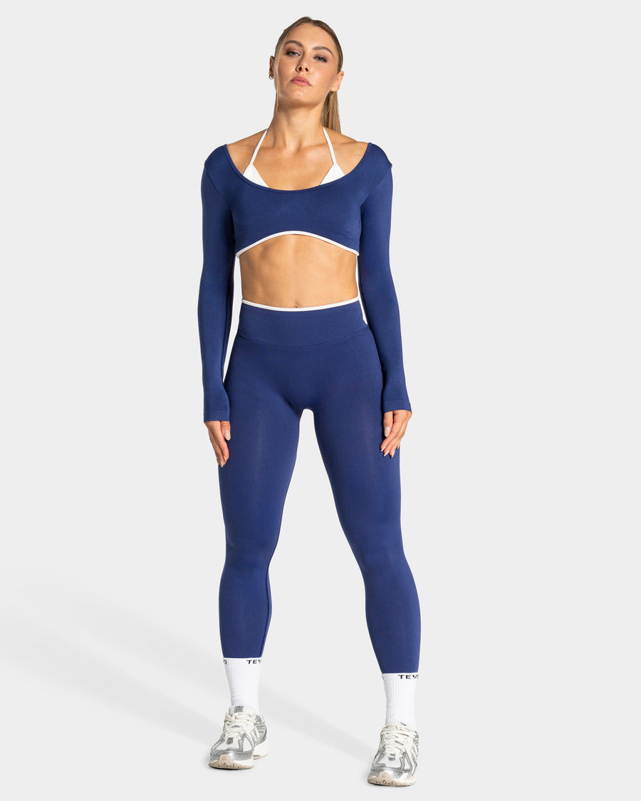 Contrastline Sculpt Scrunch Leggings "Indigo"