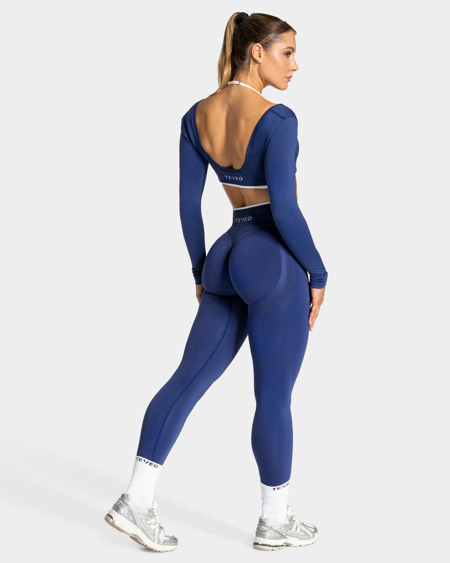 Contrastline Sculpt Scrunch Leggings "Indigo"