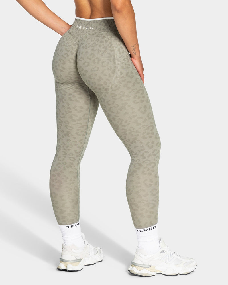 Contrastline Sculpt Scrunch Leggings "Leo Khaki"