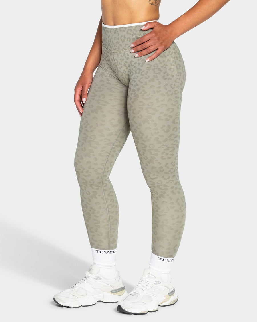 Contrastline Sculpt Scrunch Leggings "Leo Khaki"