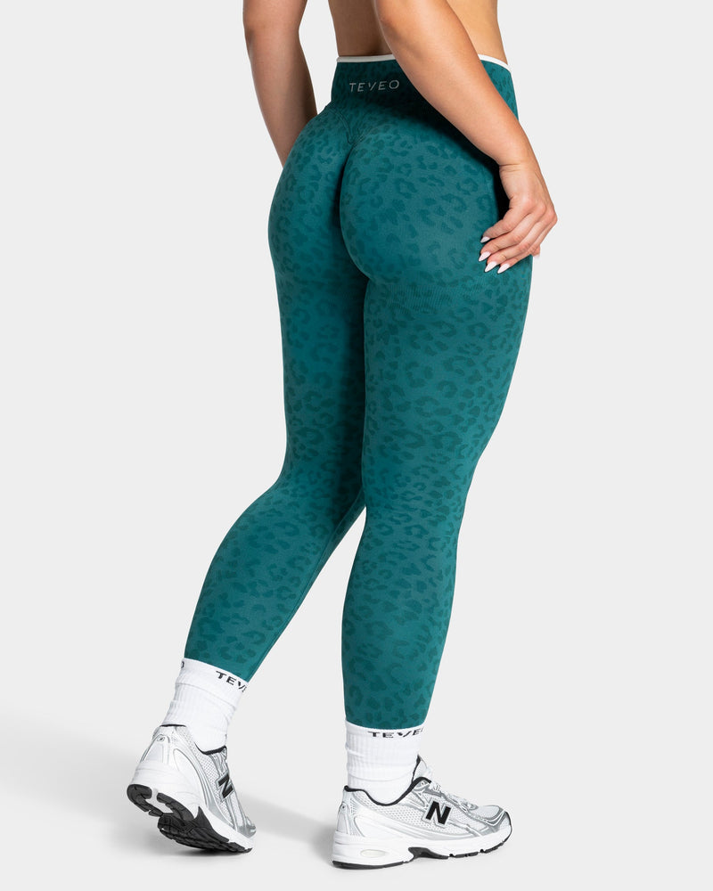 Contrastline Sculpt Scrunch Leggings "Leo Petrol"