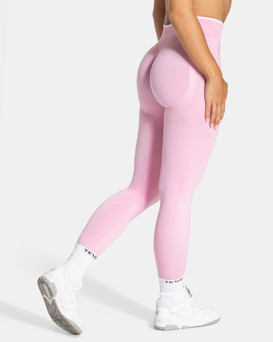 Contrastline Sculpt Scrunch Leggings "True Pink"
