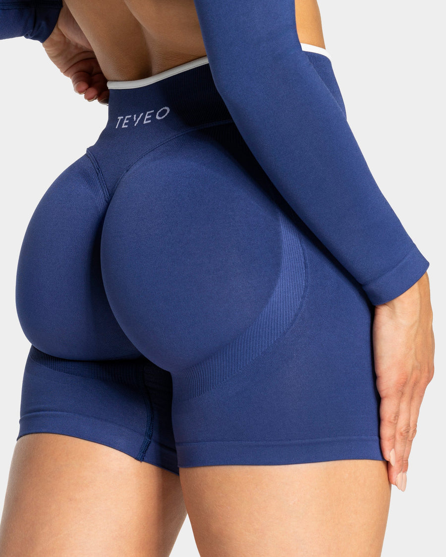 Contrastline Sculpt Scrunch Shorts "Indigo"