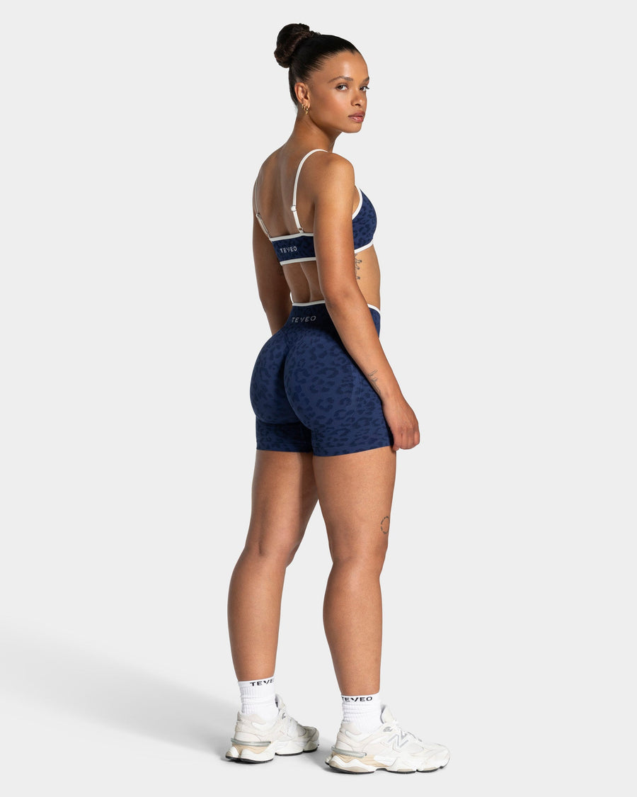 Contrastline Sculpt Scrunch Shorts "Leo Dunkelblau"