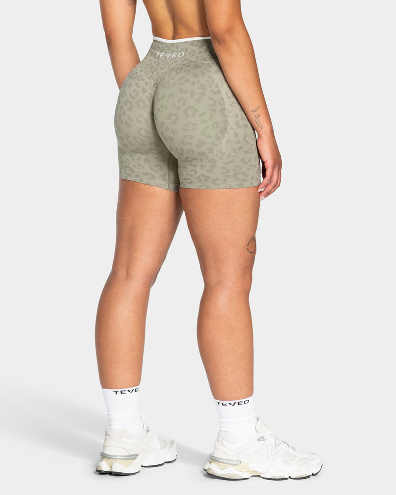 Contrastline Sculpt Scrunch Shorts "Leo Khaki"