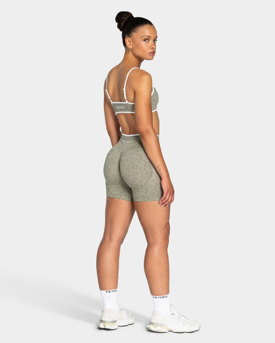 Contrastline Sculpt Scrunch Shorts "Leo Khaki"