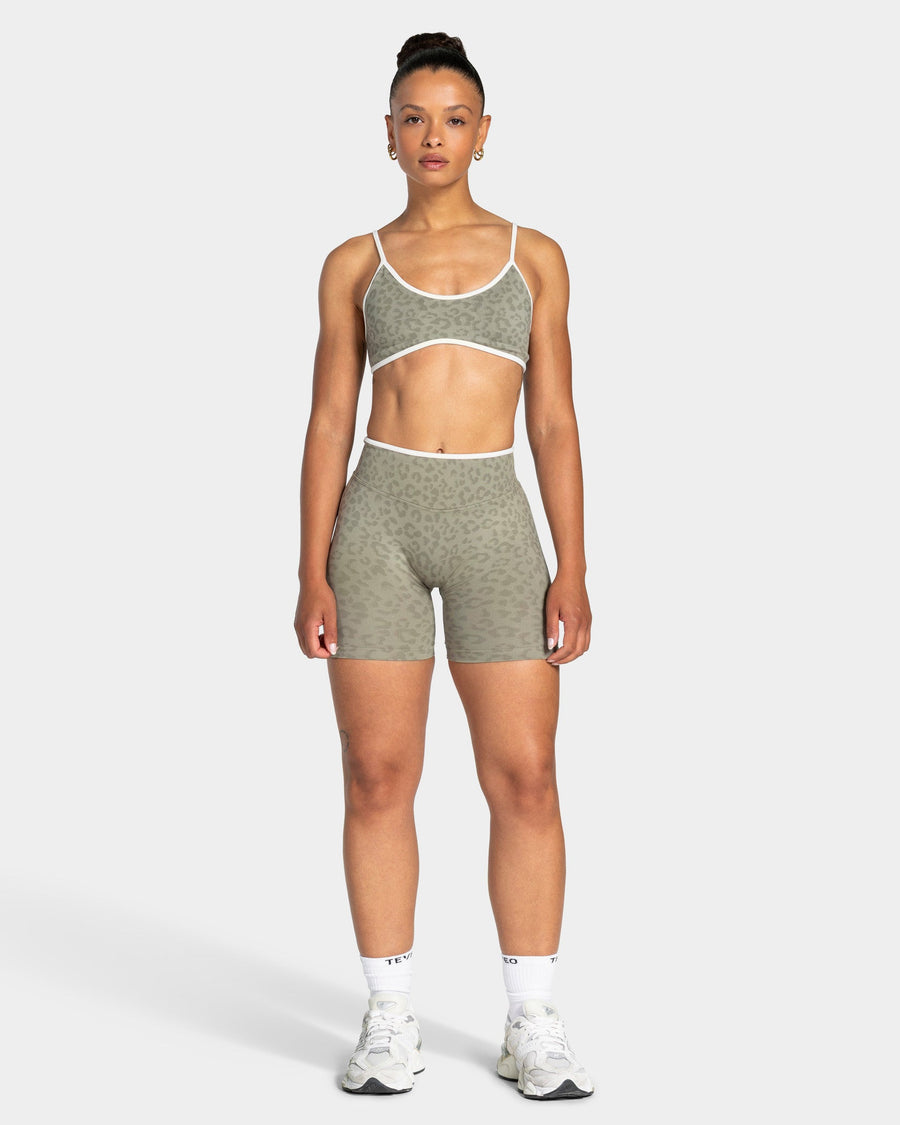 Contrastline Sculpt Scrunch Shorts "Leo Khaki"