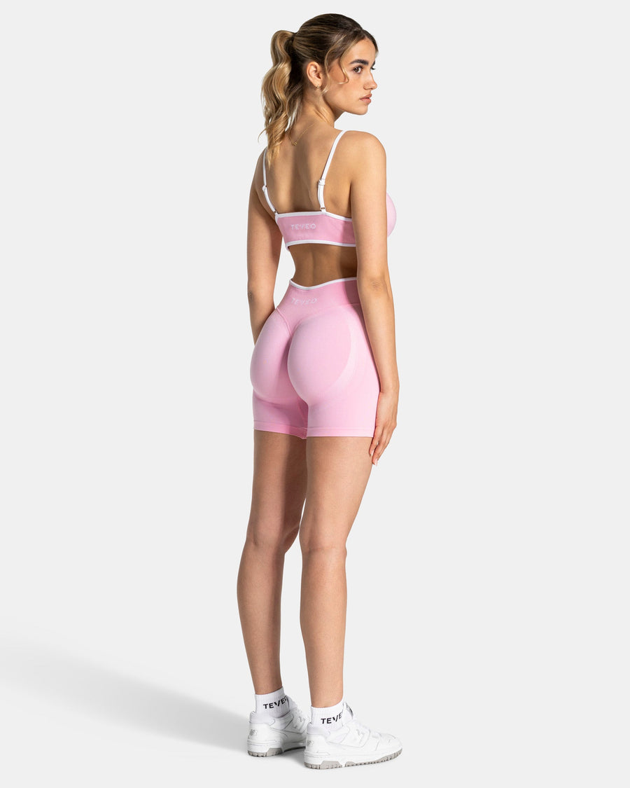 Contrastline Sculpt Scrunch Shorts "True Pink"