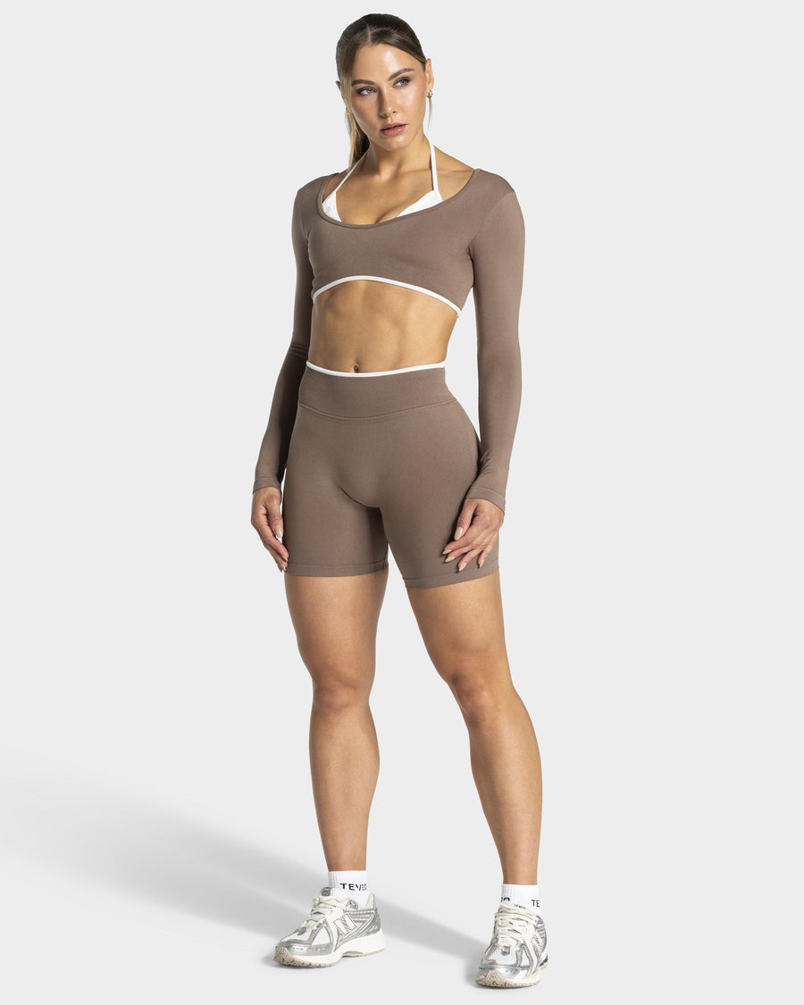Contrastline Shorts "Mokka"