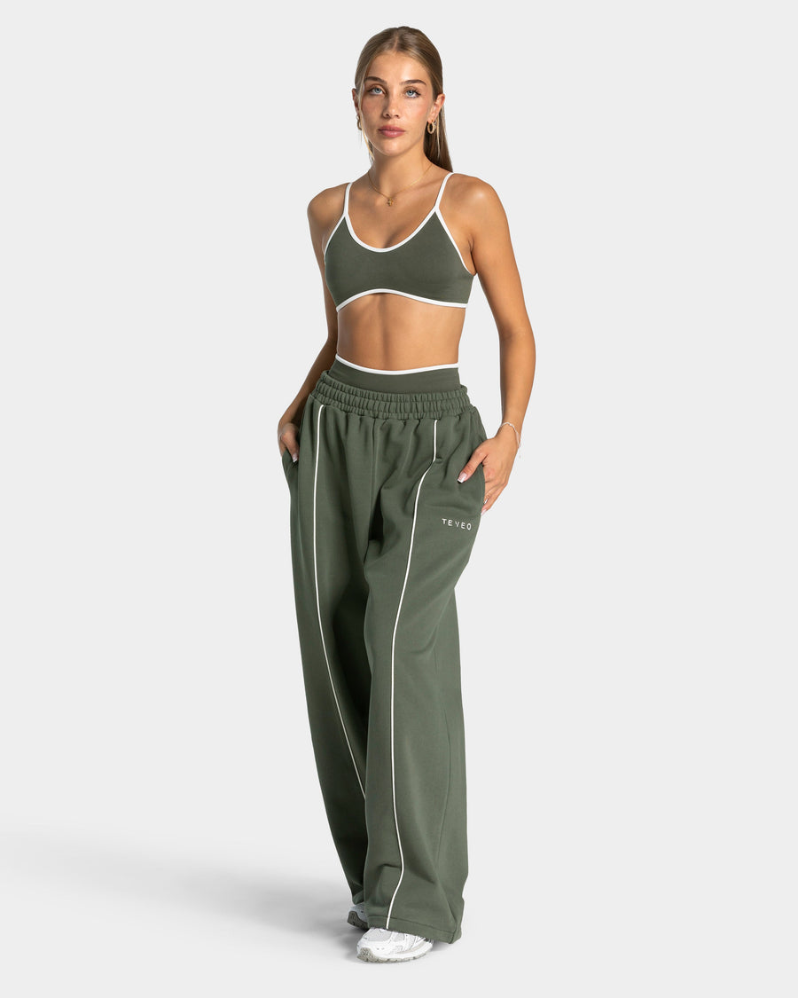 Contrastline Wide Leg Jogger "Khaki"