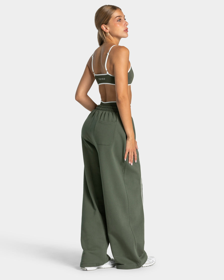 Contrastline Wide Leg Jogger "Khaki"