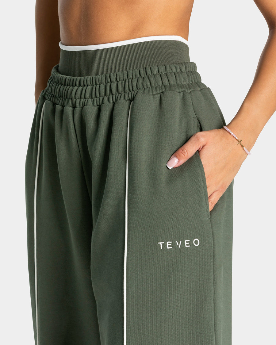 Contrastline Wide Leg Jogger "Khaki"