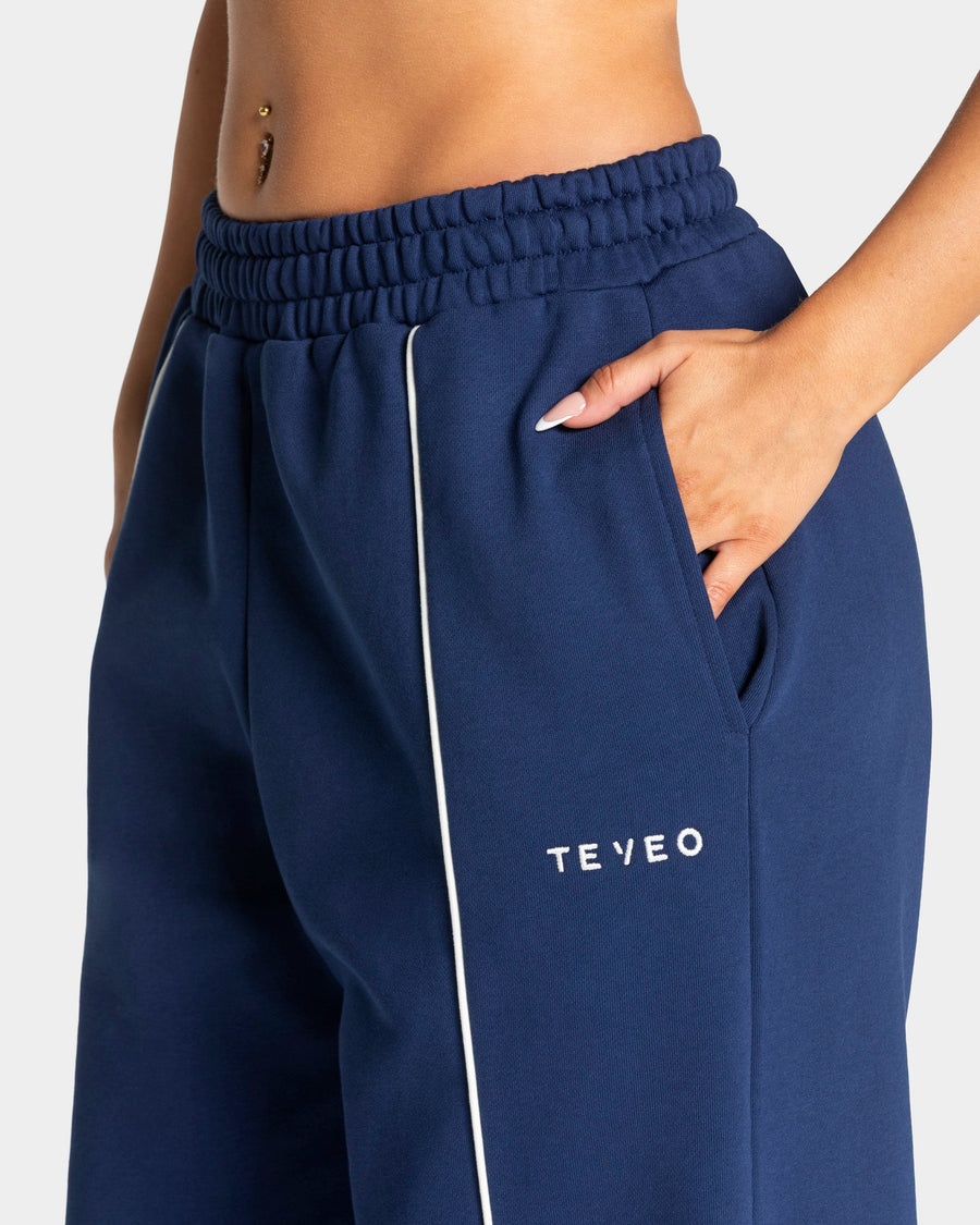 Contrastline Wide Leg Jogger "Dunkelblau"