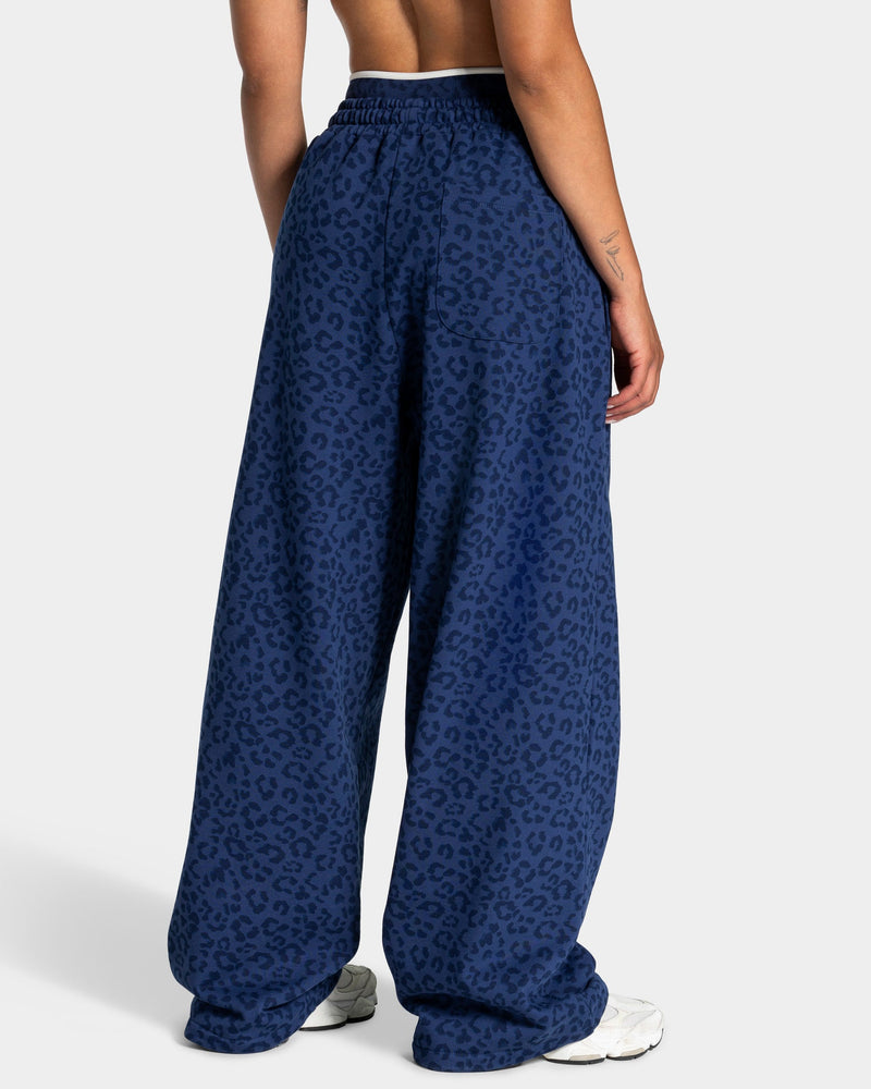 Contrastline Wide Leg Jogger "Leo Dunkelblau"