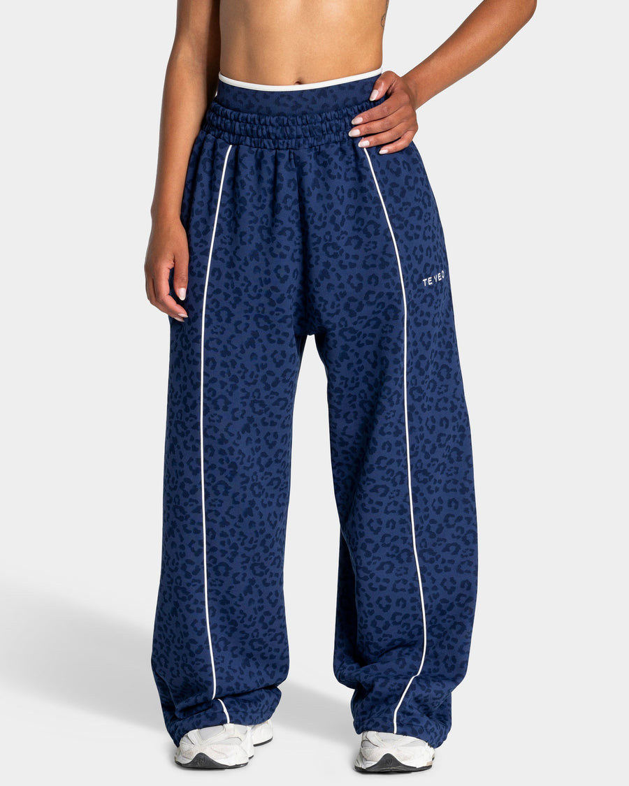 Contrastline Wide Leg Jogger "Leo Dunkelblau"