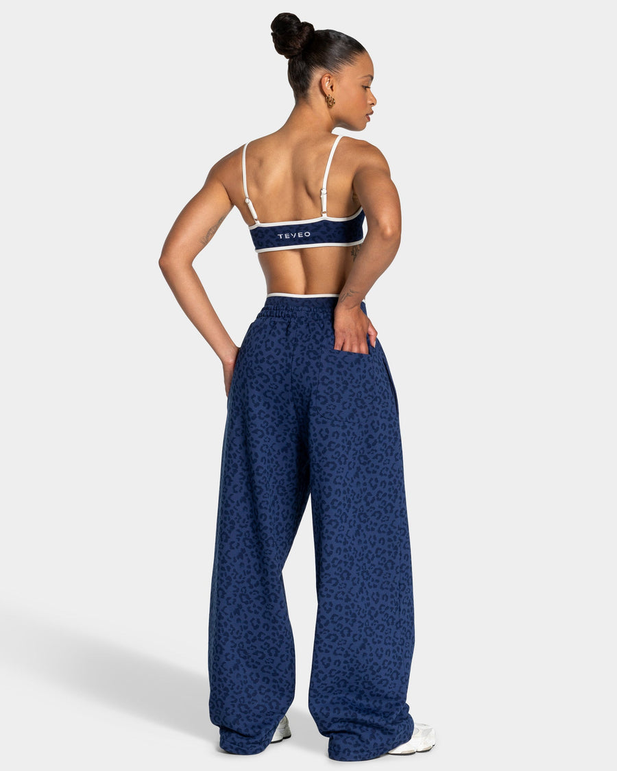Contrastline Wide Leg Jogger "Leo Dunkelblau"