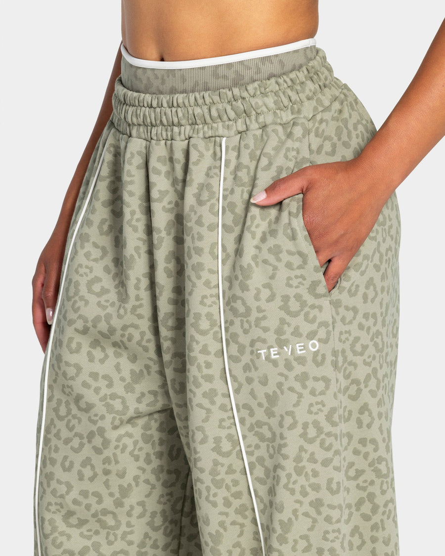 Contrastline Wide Leg Jogger "Leo Khaki"