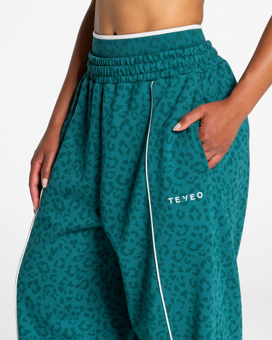 Contrastline Wide Leg Jogger "Leo Petrol"