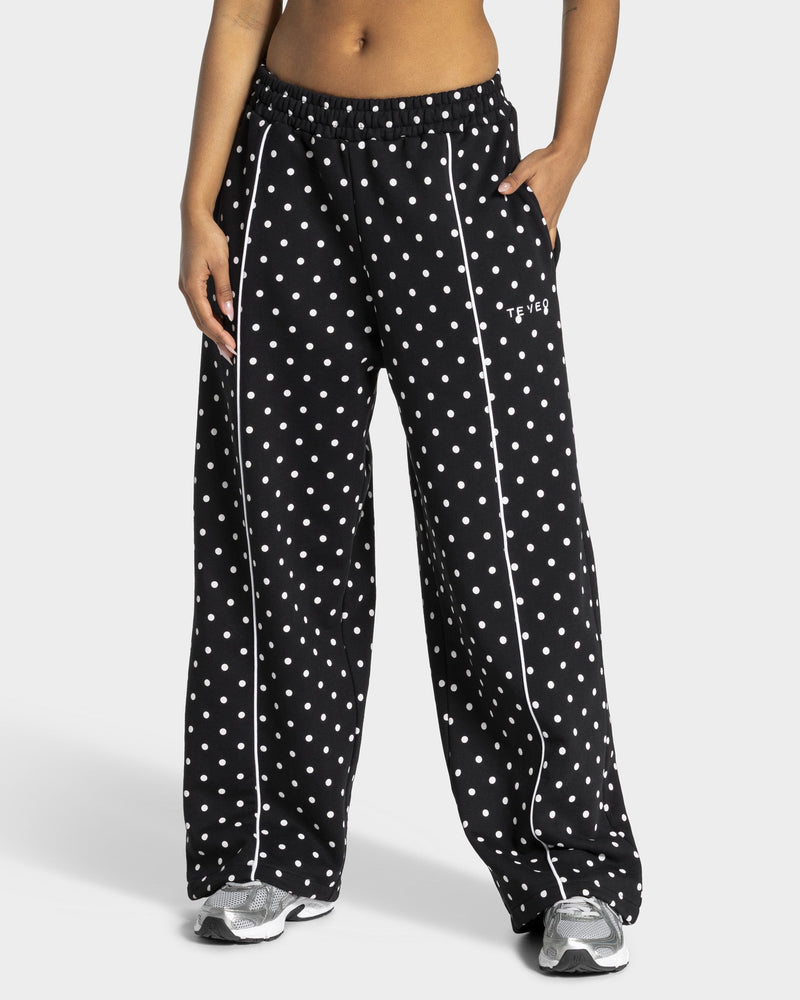Contrastline Wide Leg Jogger "Polkadot Schwarz"