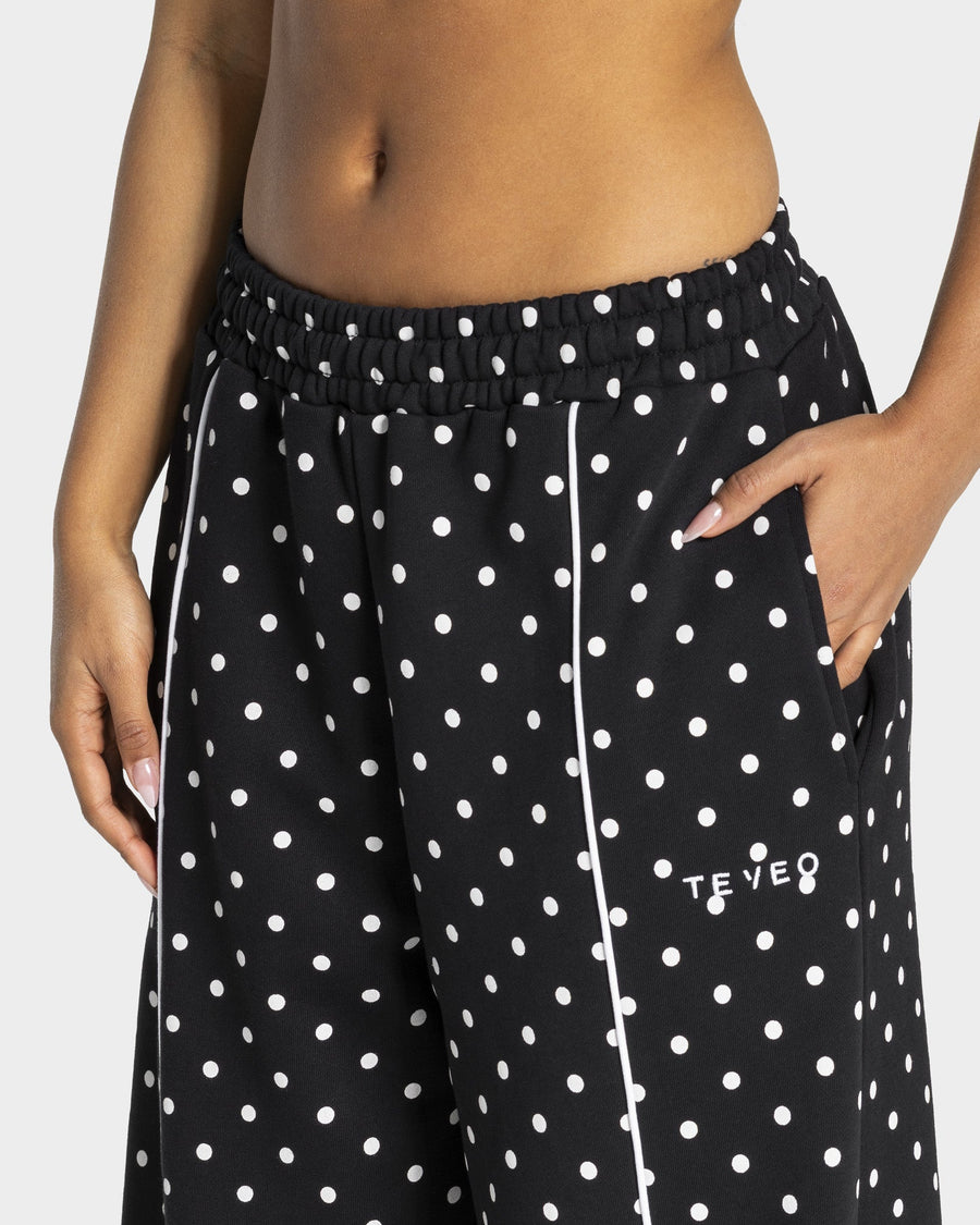 Contrastline Wide Leg Jogger "Polkadot Schwarz"