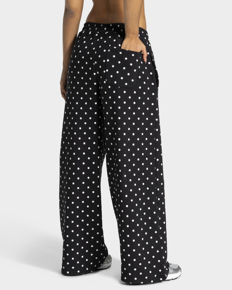 Contrastline Wide Leg Jogger "Polkadot Schwarz"