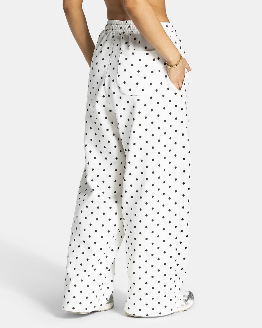 Contrastline Wide Leg Jogger "Polkadot Weiß"