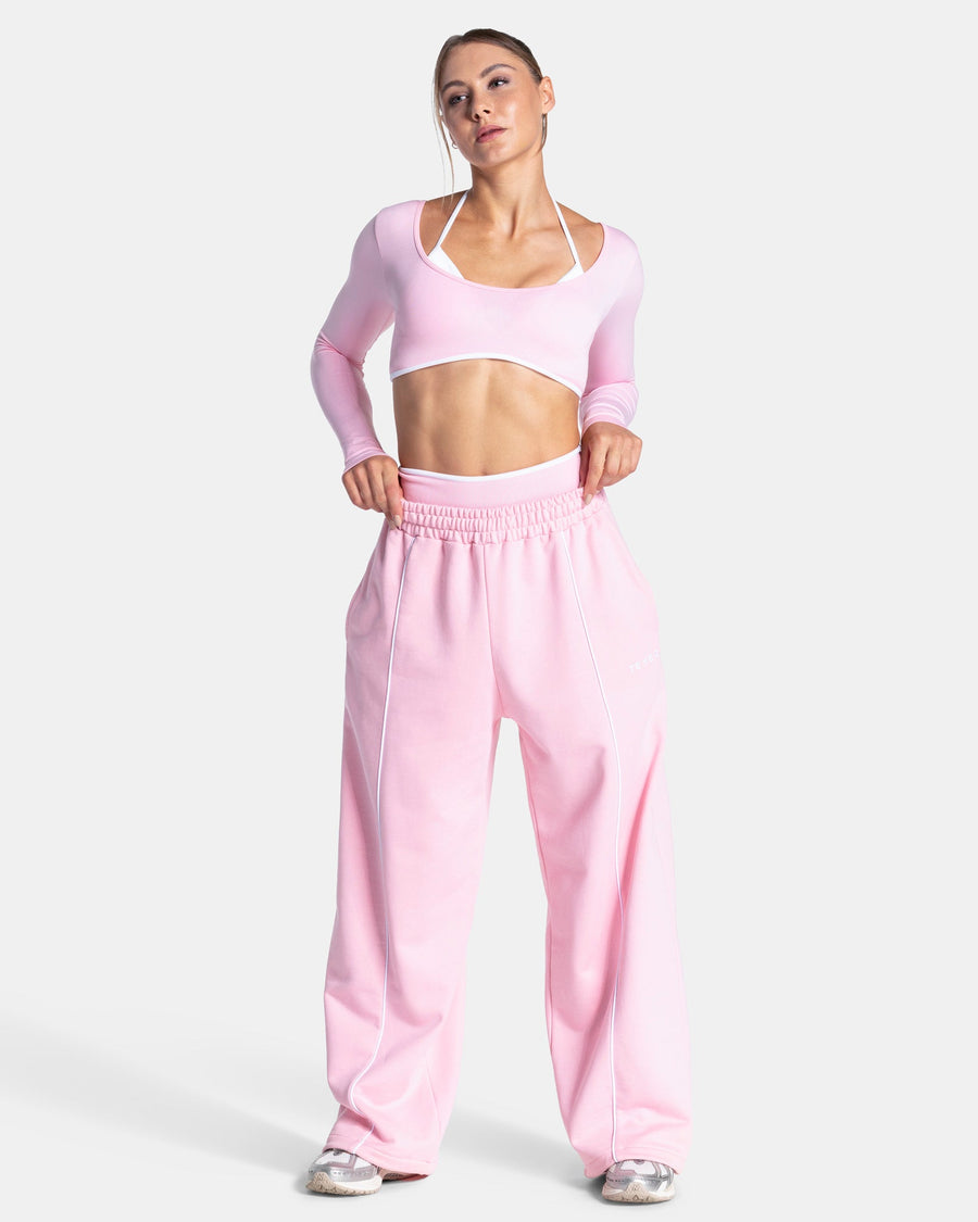 Contrastline Wide Leg Jogger "True Pink"
