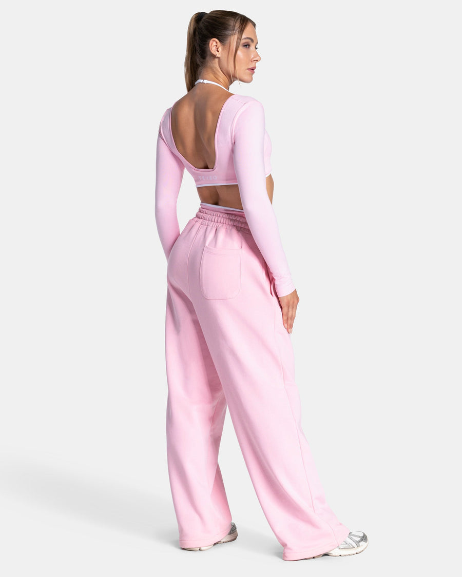 Contrastline Wide Leg Jogger "True Pink"