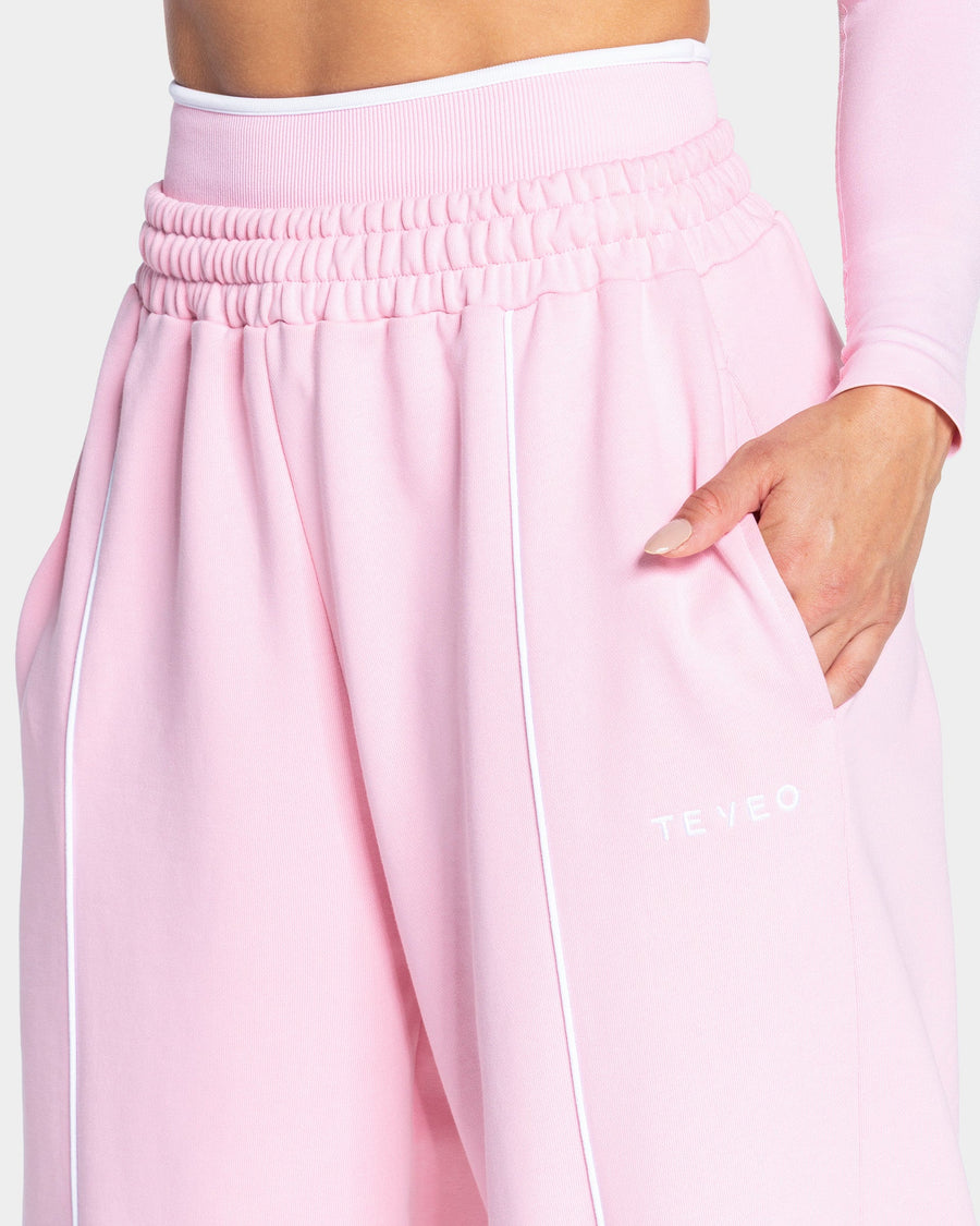 Contrastline Wide Leg Jogger "True Pink"