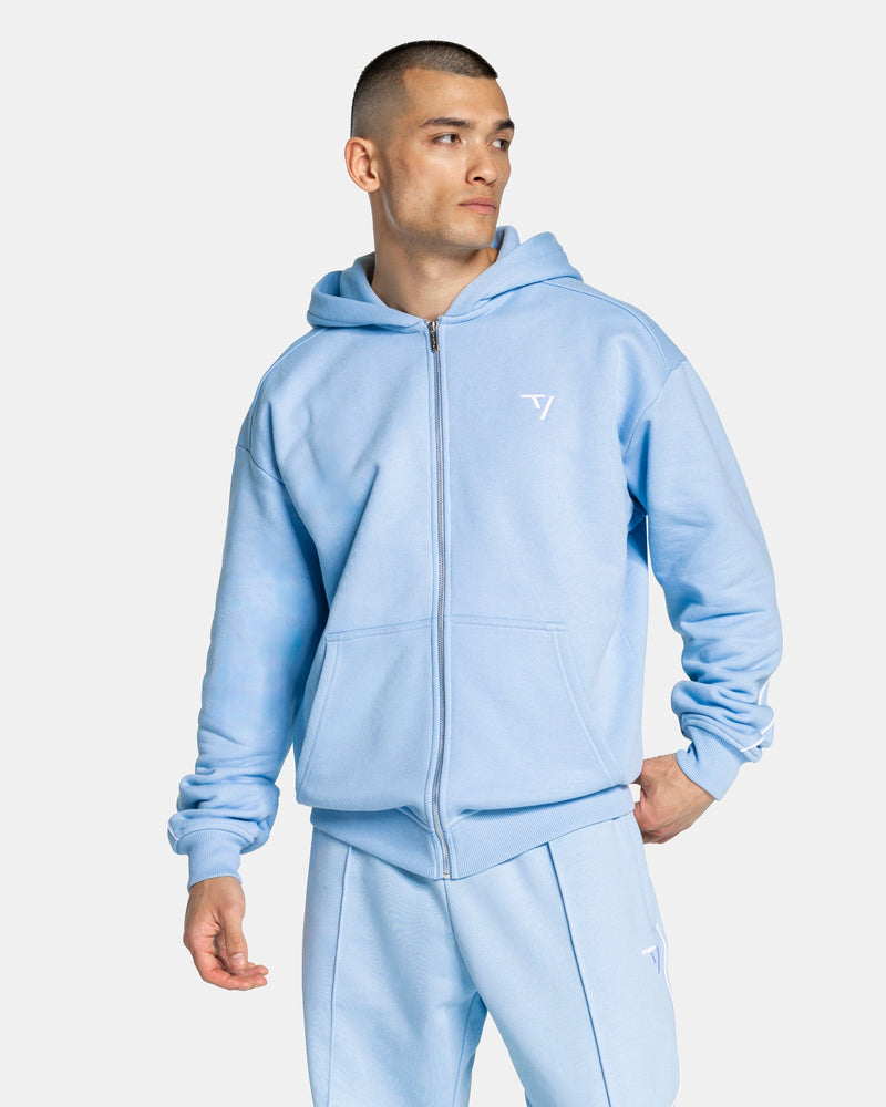 Contrastline Zip Jacke "Babyblau"