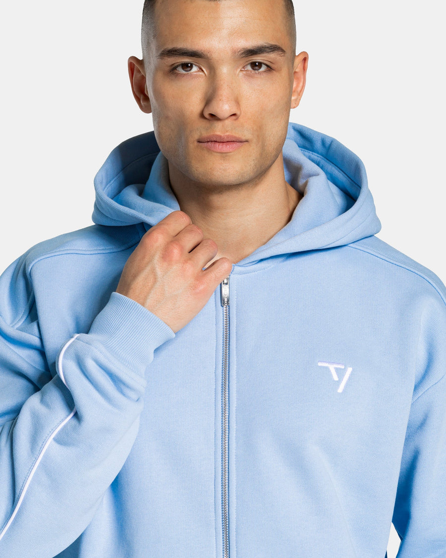 Contrastline Zip Jacke "Babyblau"