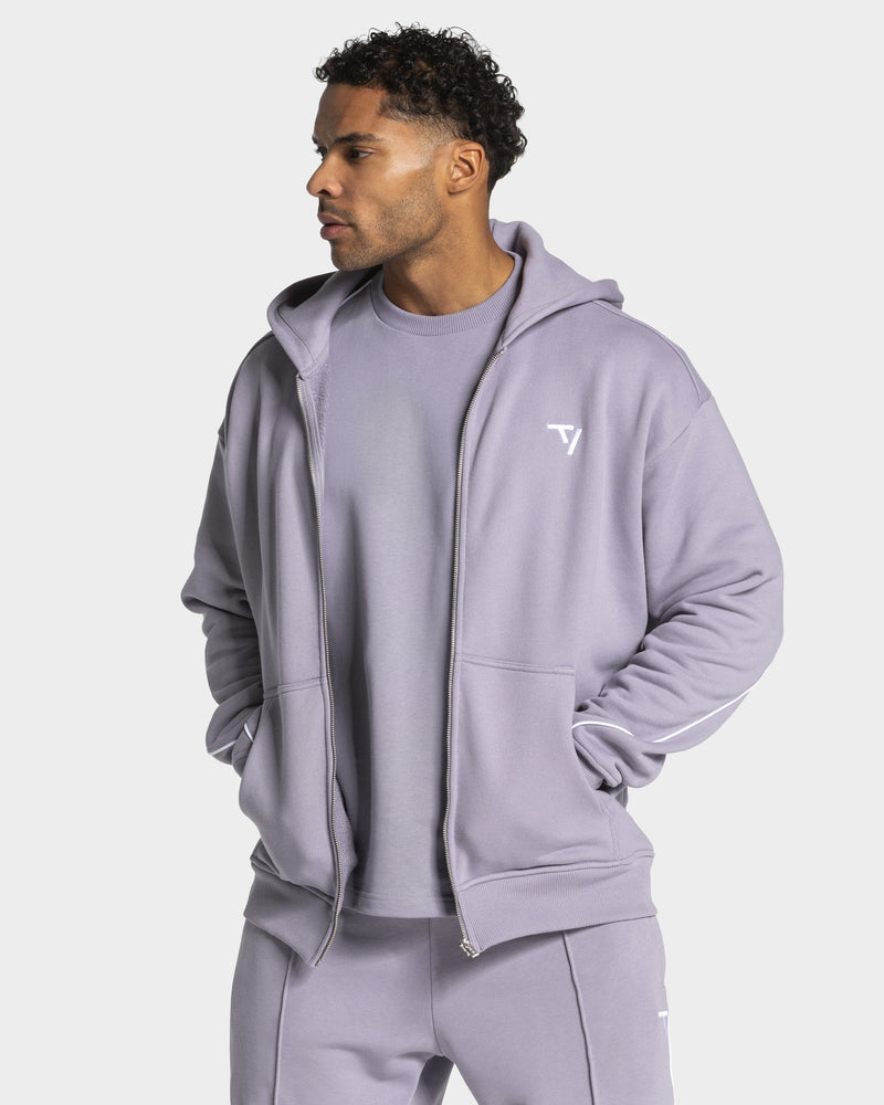 Contrastline Zip Jacke "Lavendel"