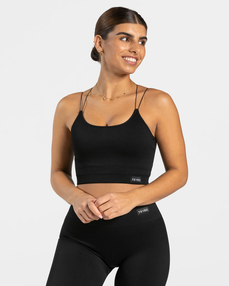 Elegant Strap Top "Schwarz"