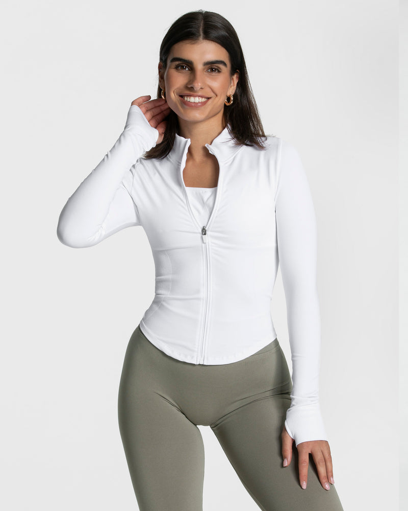 Femme Shaping Zip Jacke "Weiß"