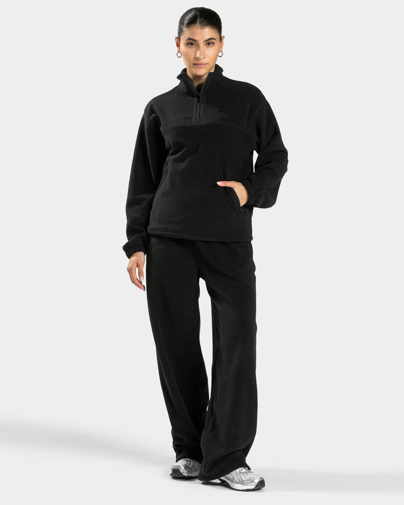 Fleece Half Zip Sweater "Schwarz"