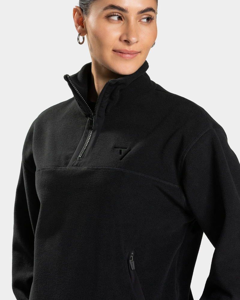 Fleece Half Zip Sweater "Schwarz"