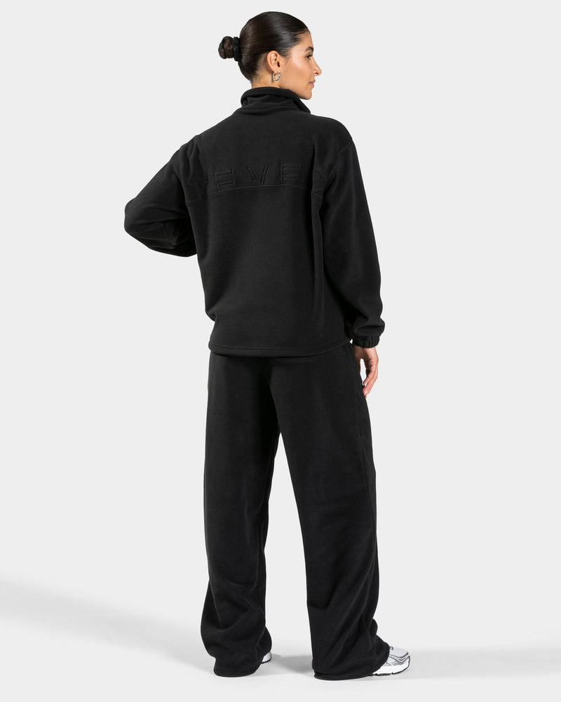 Fleece Half Zip Sweater "Schwarz"
