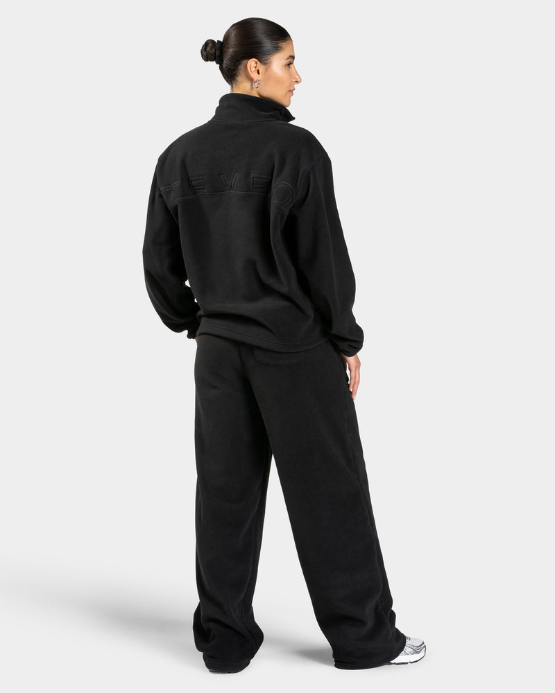 Fleece Zip Jacke "Schwarz"