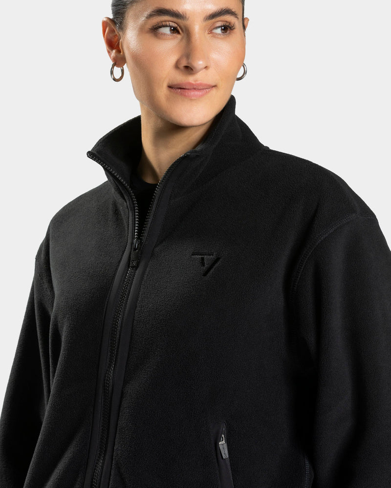 Fleece Zip Jacke "Schwarz"