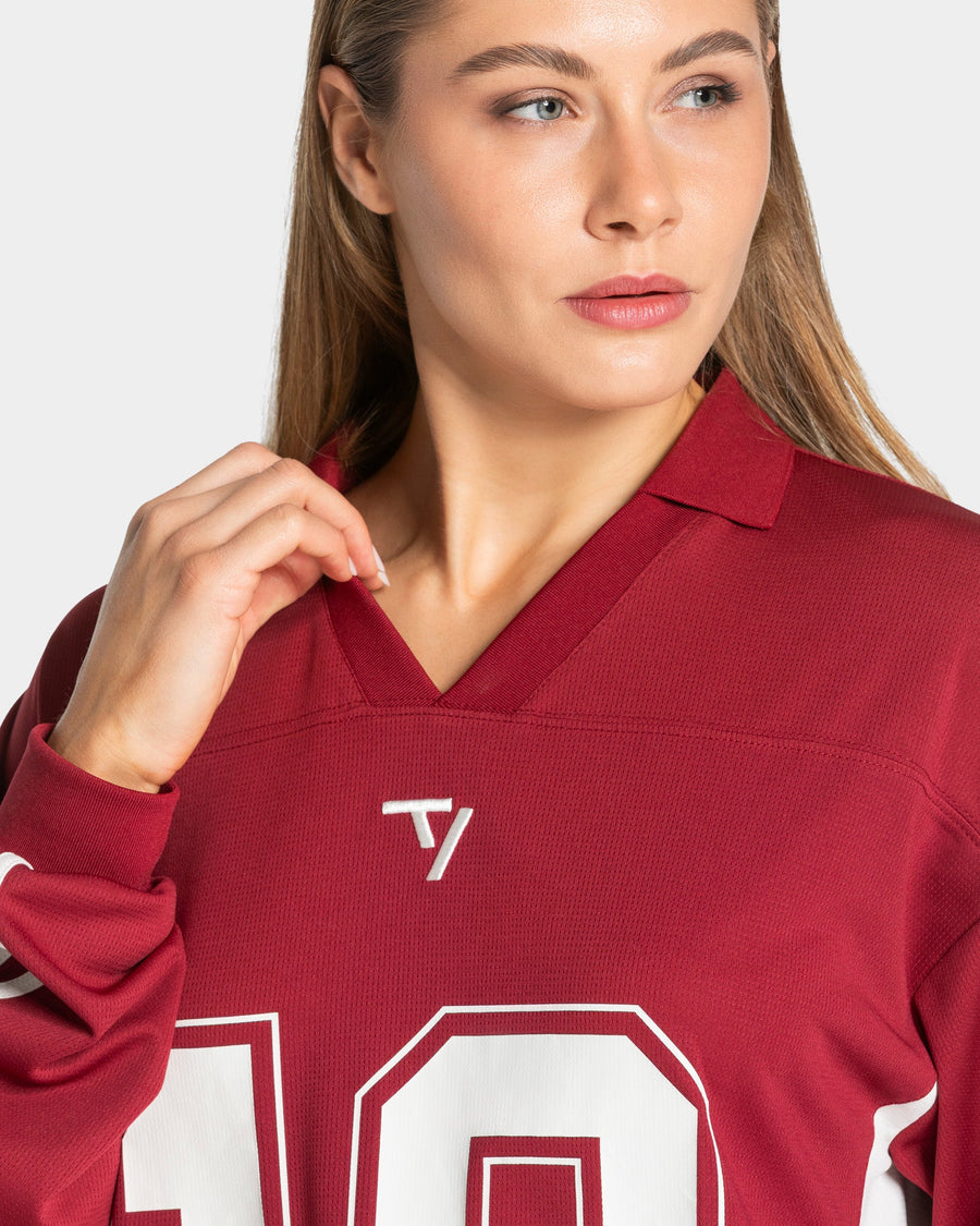 Football Polo Longsleeve "Cranberry"