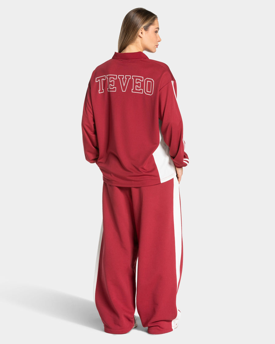 Football Polo Longsleeve "Cranberry"