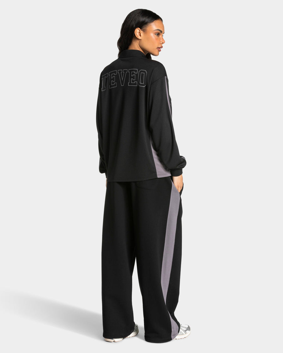 Football Polo Longsleeve "Schwarz"