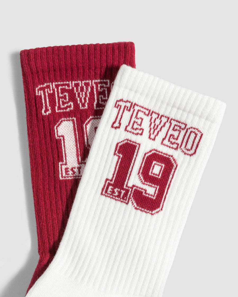 Football Socken (2er-Pack) "Cranberry/Off White"