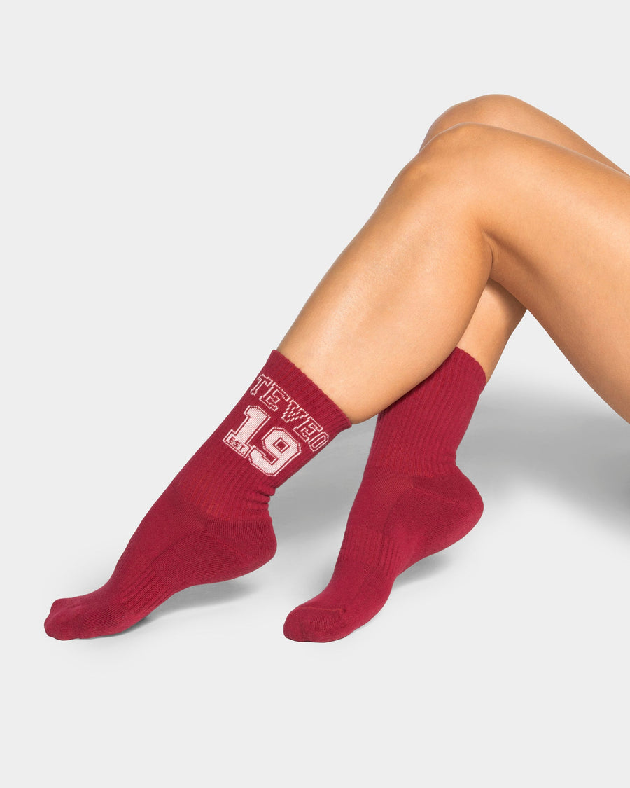 Football Socken (2er-Pack) "Cranberry/Off White"
