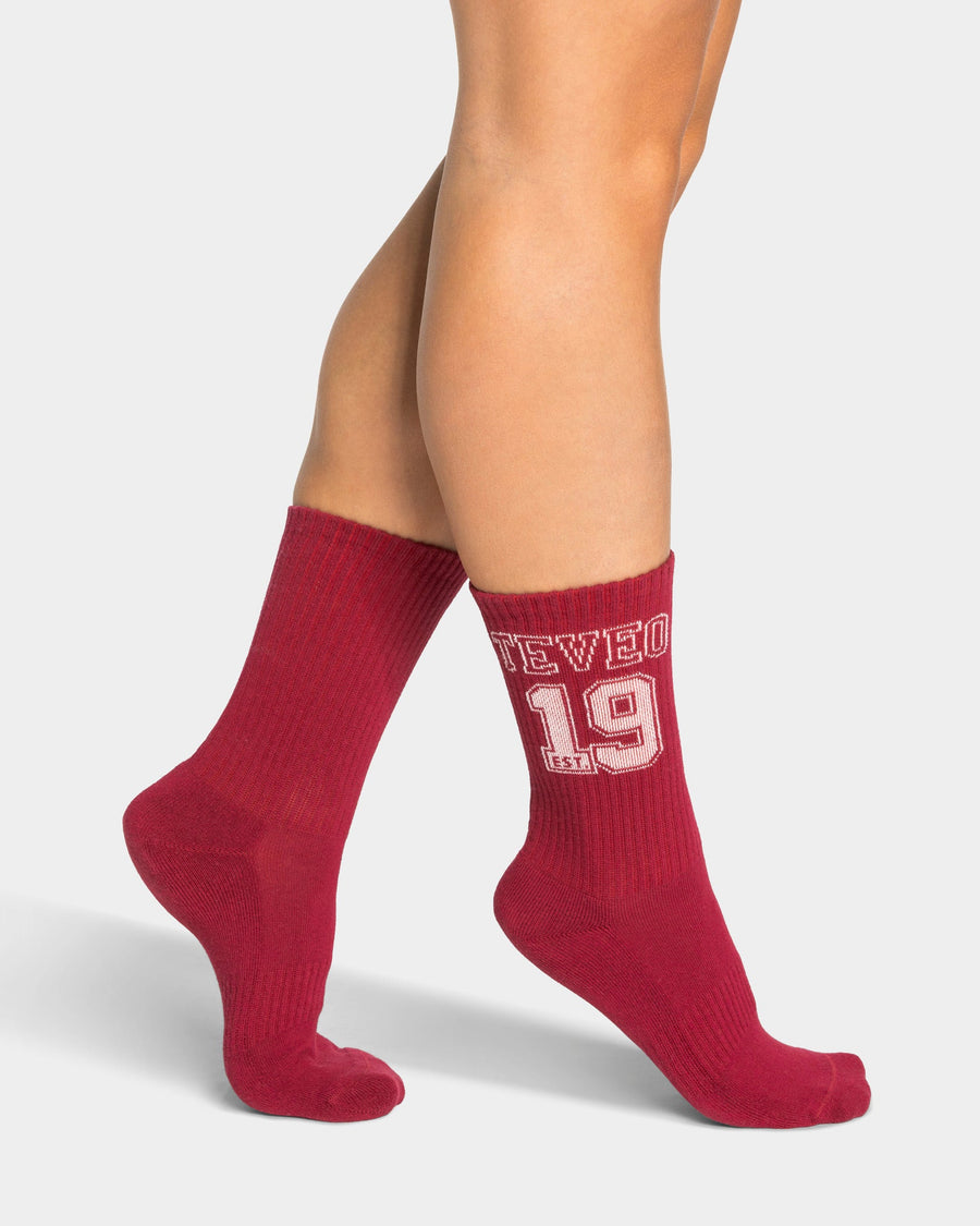Football Socken (2er-Pack) "Cranberry/Off White"