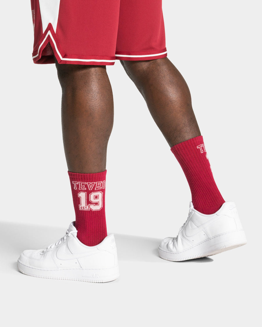 Football Socken (2er-Pack) "Cranberry/Off White"