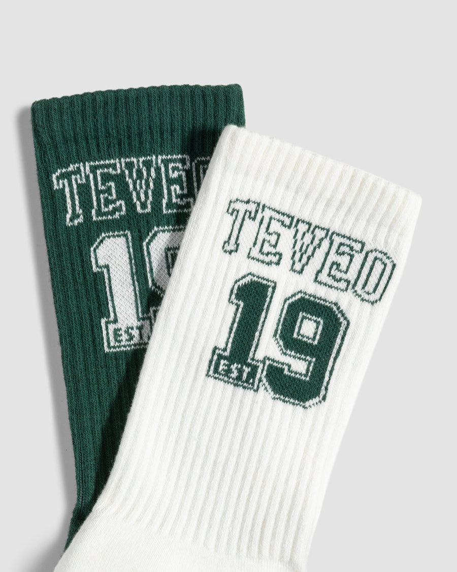 Football Socken (2er-Pack) "Dunkelgrün/Off White"