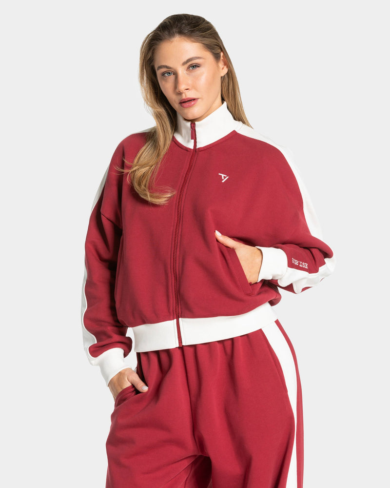 Football Zip Jacke "Cranberry"